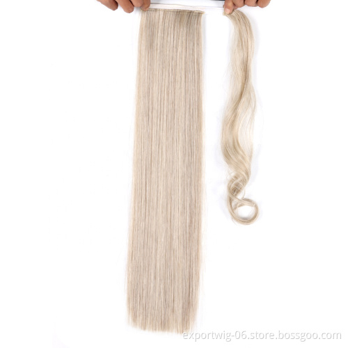22inches Long Straight Curly Clip In Hair Tail False Sport Hairpiece With Hairpins synthetic hair ponytails Hair Extension